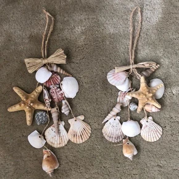 2 for $12! Seashell and raffia hanging doorway decor (set of 2) - Picture 2 of 14